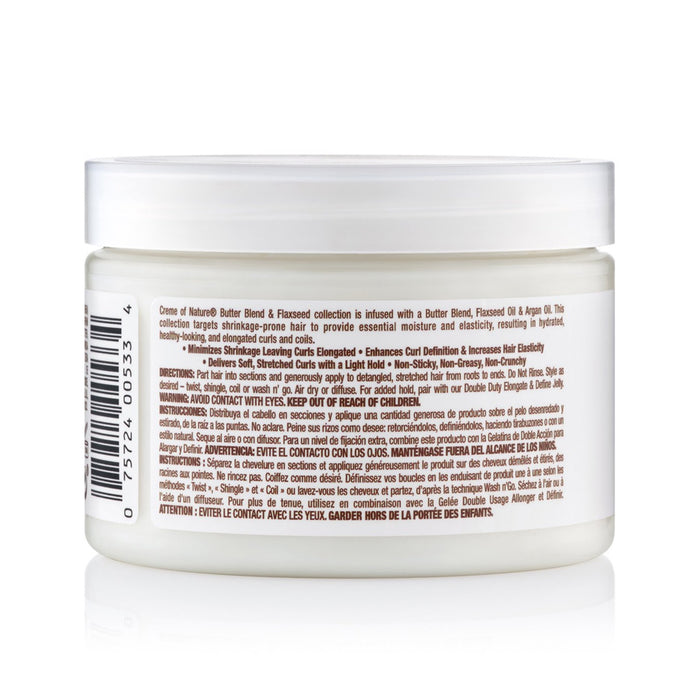 Creme of Nature Butter Blend Flaxseed Stretch Define Styling Cream Pudding 11.5 oz