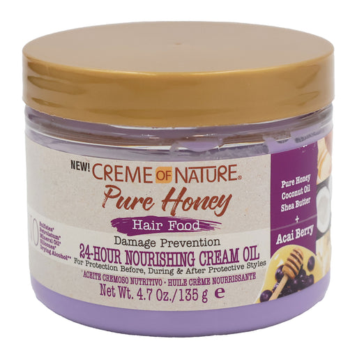 CREME OF NATURE Pure Honey Hair Food Acai Berry Cream Oil, 4.7 Oz