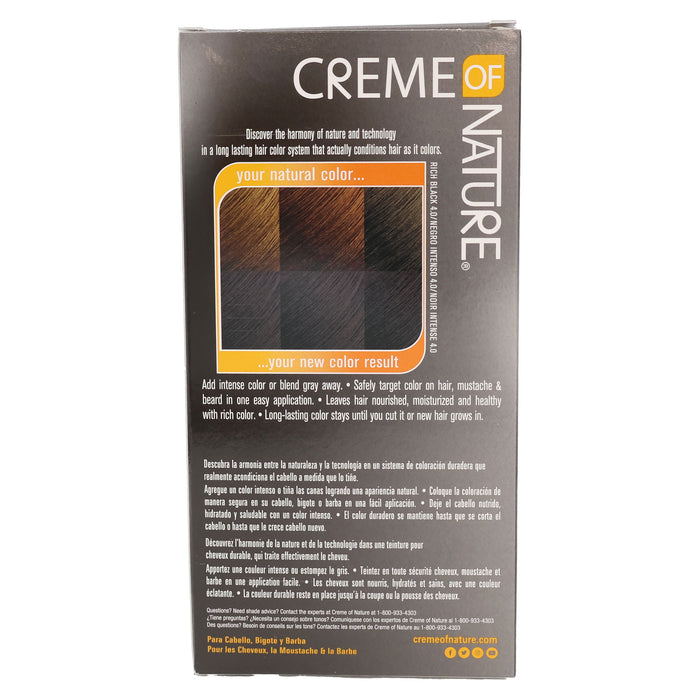 Creme Of Nature Gel Men Hair Color Mustache Kit Rich Black