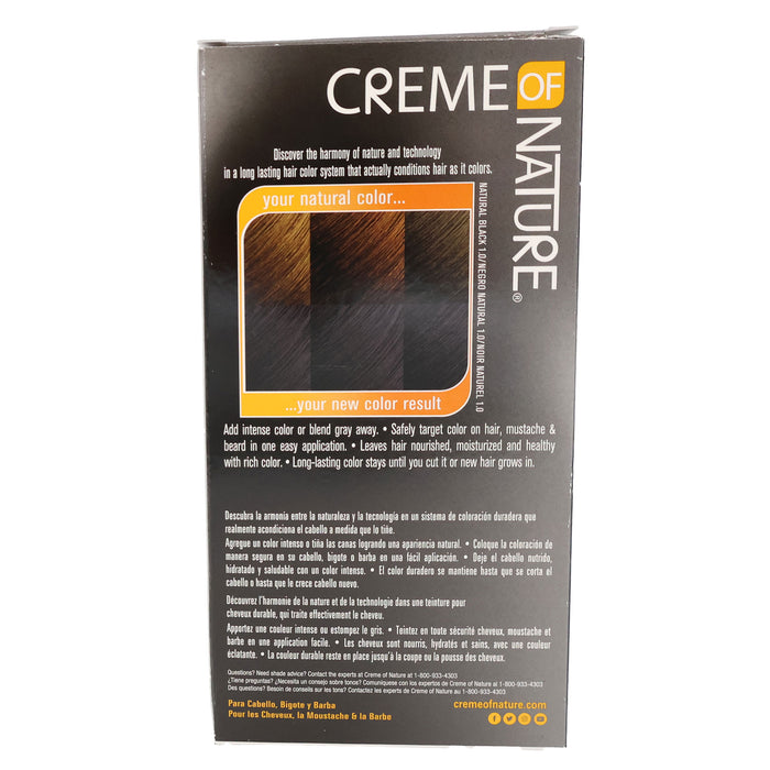 Creme Of Nature Gel Men Hair Color Mustache Kit Natural Black