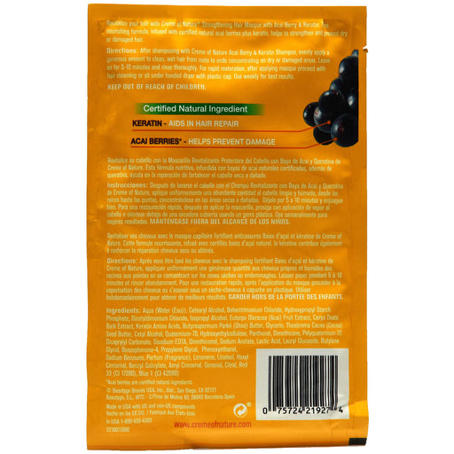 Creme Of Nature Acai Berry Keratin Strengthening Hair Masque, 1.75 Oz.