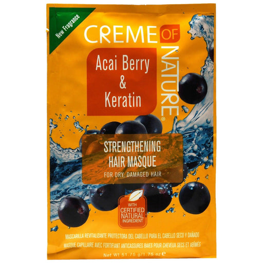 Creme Of Nature Acai Berry Keratin Strengthening Hair Masque, 1.75 Oz.