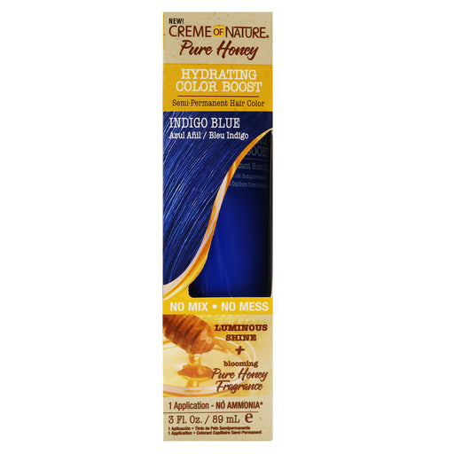 Creme Of Nature Pure Honey Semi-Permanent Hair Color, Indigo Blue, 3 Oz.
