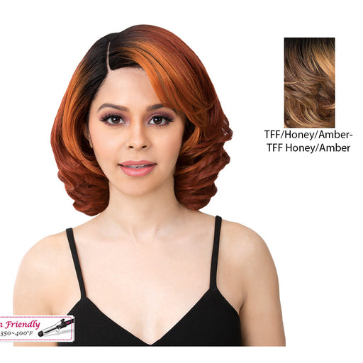Synthetic Lace Wig For Deep Side Part, To Wear,TFF HONEY AMBER