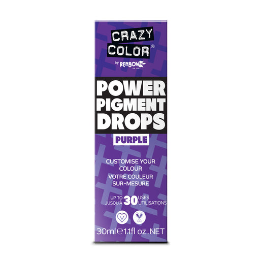 Crazy Color Power Pigment Drops, Purple, 1.1oz
