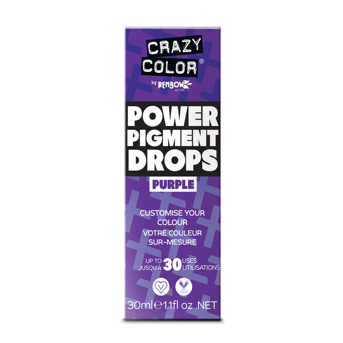 Crazy Color Power Pigment Drops, Purple, 1.1oz