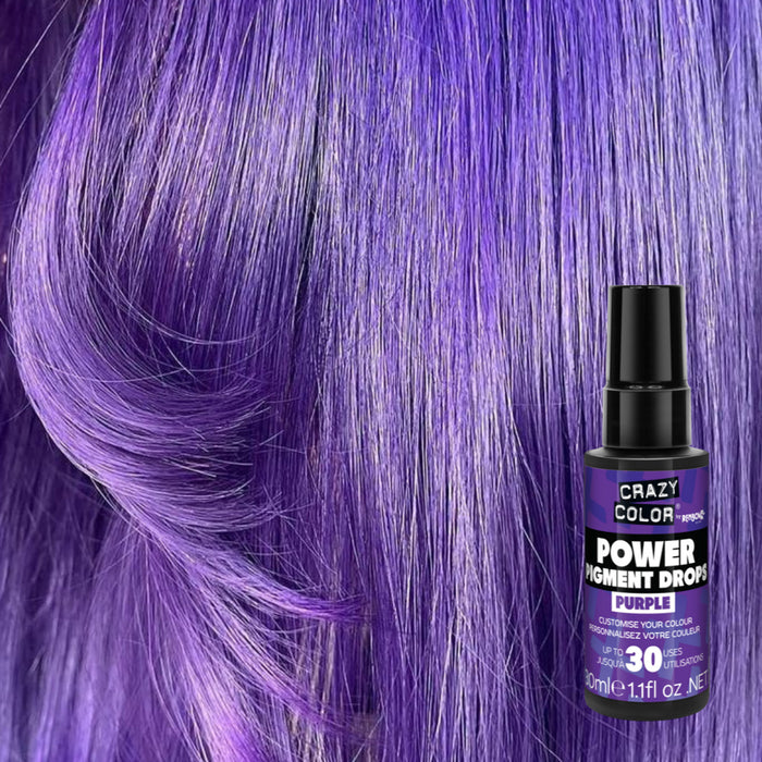Crazy Color Power Pigment Drops, Purple, 1.1oz