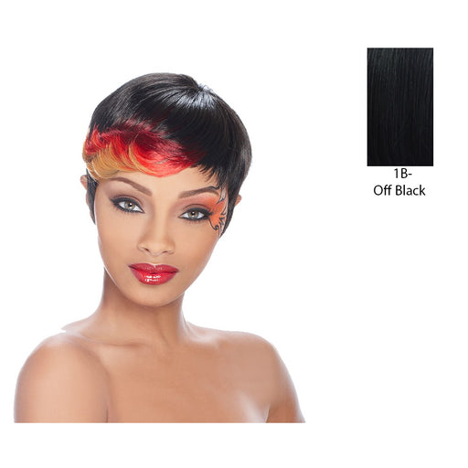 Anni Synthetic Feather Wig,Off Black