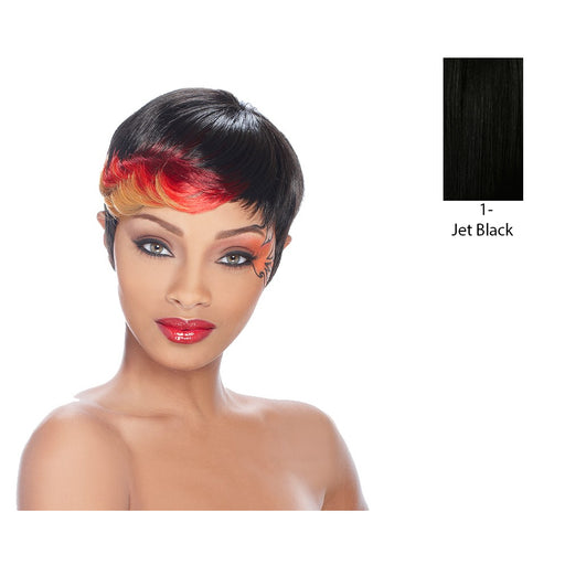 Anni Synthetic Feather Wig,Black