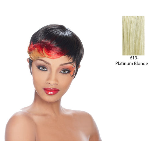 Anni Synthetic Feather Wig,Platinum Blonde