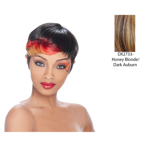 Anni Synthetic Feather Wig,Two Tone Frost Blend Of Strawberry Blonde Layer Over Dark Auburn Bottom