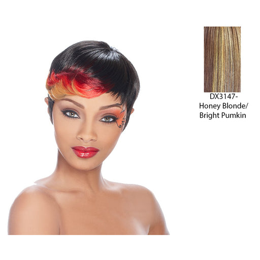 Anni Synthetic Feather Wig,Two Tone Frost Blend Of Strawberry Blonde And Bright Pumpkin Layer Over Gold Light Auburn Bottom