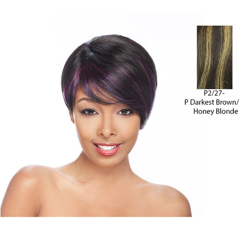 Human Hair Cloth Cap ,Darkest Brown Base With Strawberry Blonde Highlights