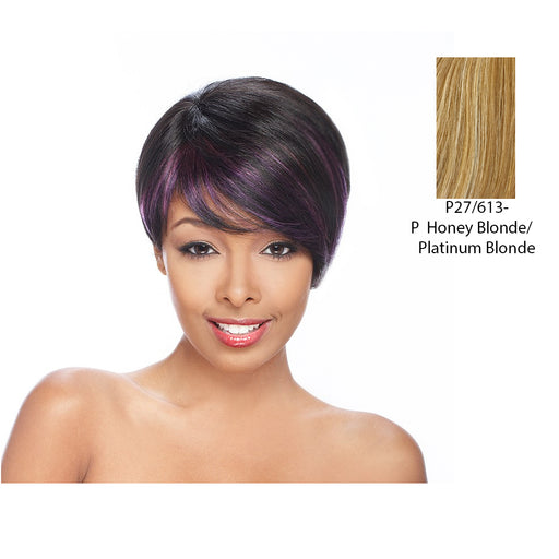 Human Hair Cloth Cap ,Thick Streaks Strawberry Blonde/Platinum Blonde