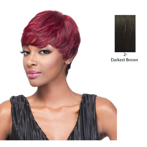 It Is A Human Hair Weave Cap HH Andi Wig,Darkest Brown