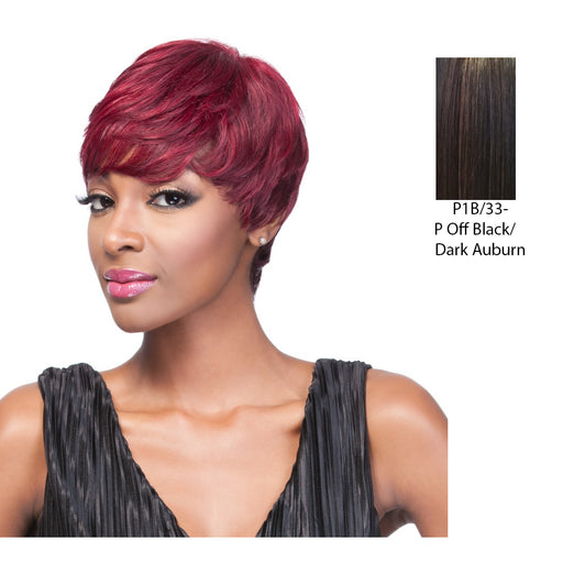It Is A Human Hair Weave Cap HH Andi Wig,Off Black/ Aurburn