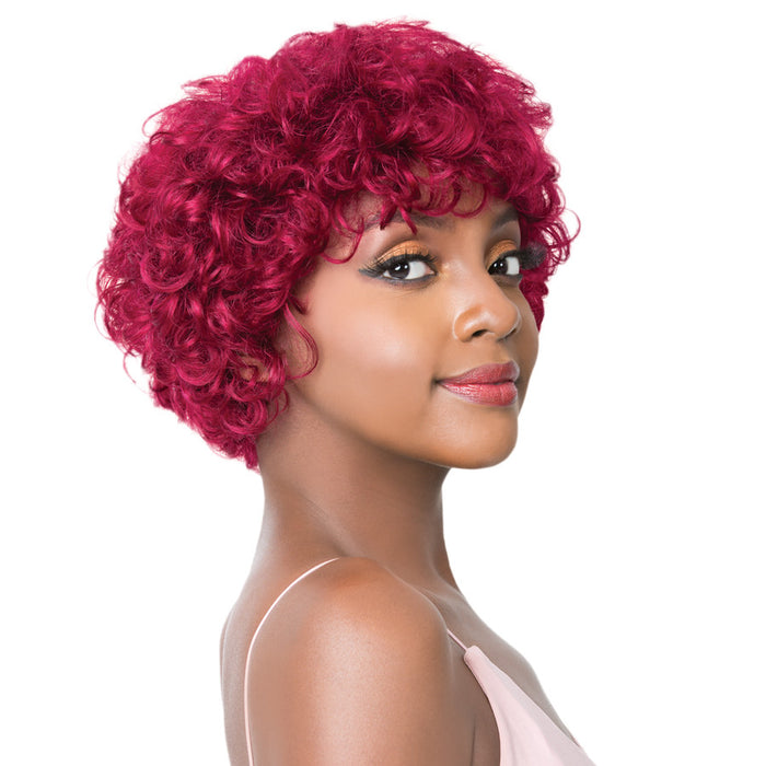 100 Percent HH Baba Human Hair Wig,Burgundy