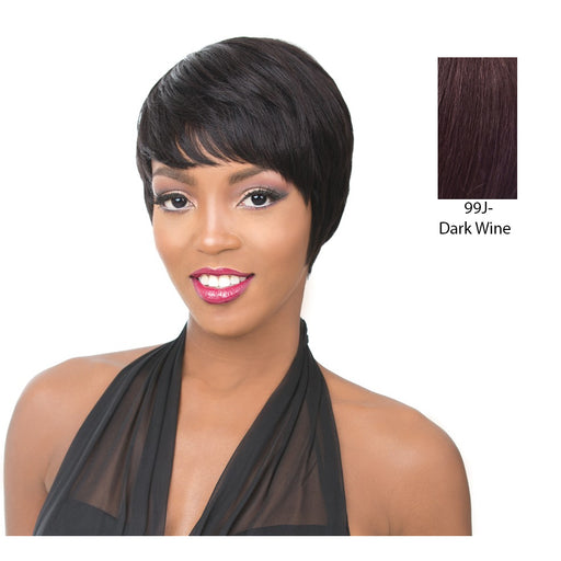 It'S A Cap Weave. 100 Percent Human Hair Full Wig HH Belle Ami,Dark Wine