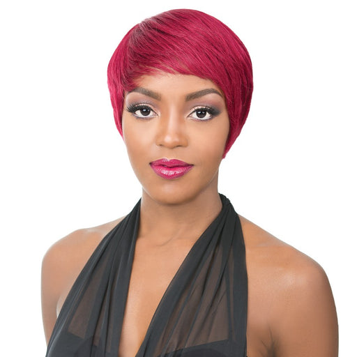 It'S A Cap Weave. 100 Percent Human Hair Full Wig HH Belle Ami,Burgundy