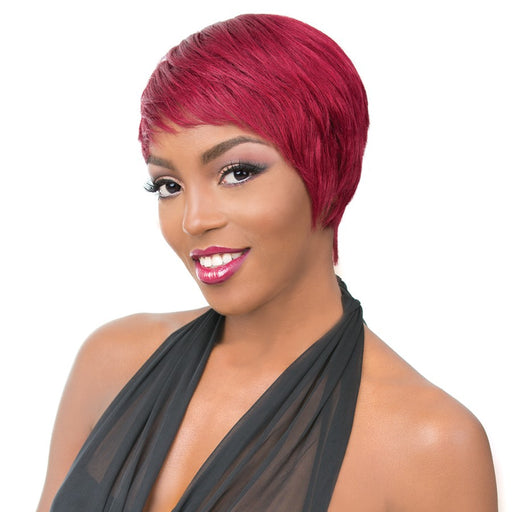 It'S A Cap Weave. 100 Percent Human Hair Full Wig HH Belle Ami,Burgundy