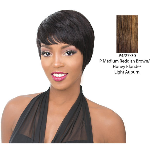 It'S A Cap Weave. 100 Percent Human Hair Full Wig - HH Belle Ami,Streaked Blend Of Medium Brown, Strawberry Blonde, And Light Auburn