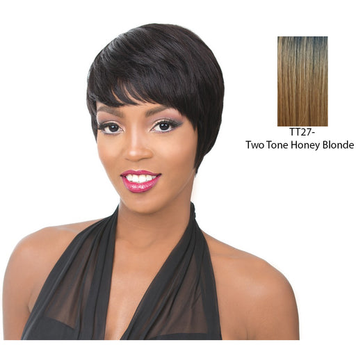It'S A Cap Weave. 100 Percent Human Hair Full Wig - HH Belle Ami,Dark Brown Roots With Strawberry Blonde