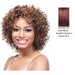 100 Percent Human Hair Wig,Blend Of Dark Wine, Dark Strawberry Blonde, And Flame Red