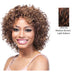100 Percent Human Hair Wig,Two Tone Frost Blend Of Medium Brown And Light Auburn With Medium Brown Bottom
