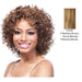100 Percent Human Hair Wig,Streaked Blend Of Medium Brown, Strawberry Blonde, And Platinum Blonde