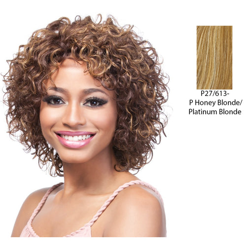 100 Percent Human Hair Wig,Streaked Blend Of Strawberry Blonde And Platinum Blonde