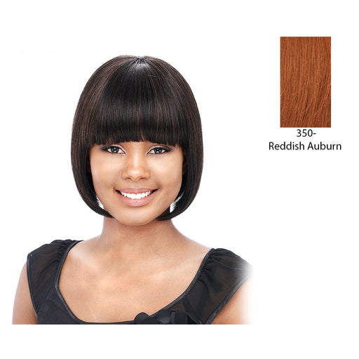 Human Hair Wig - Yaki 810,Dark Ginger / Orange Red