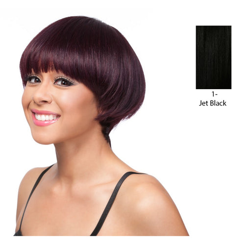 Human Hair Weaving Wig With Cap,Black