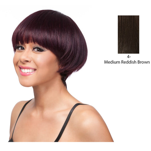 Human Hair Weaving Wig With Cap,Dark Brown
