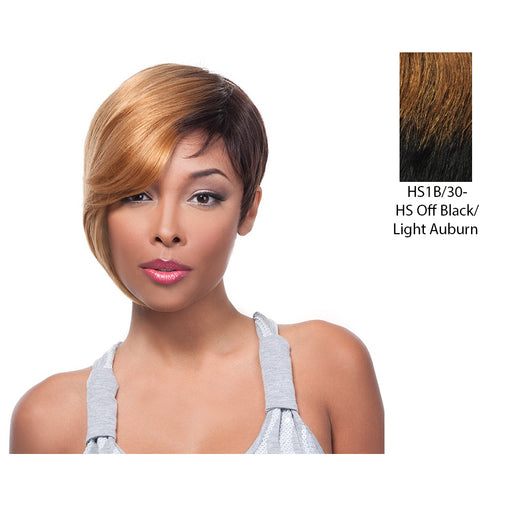 100 Percent Human Hair,Off Black / Medium Brown Red