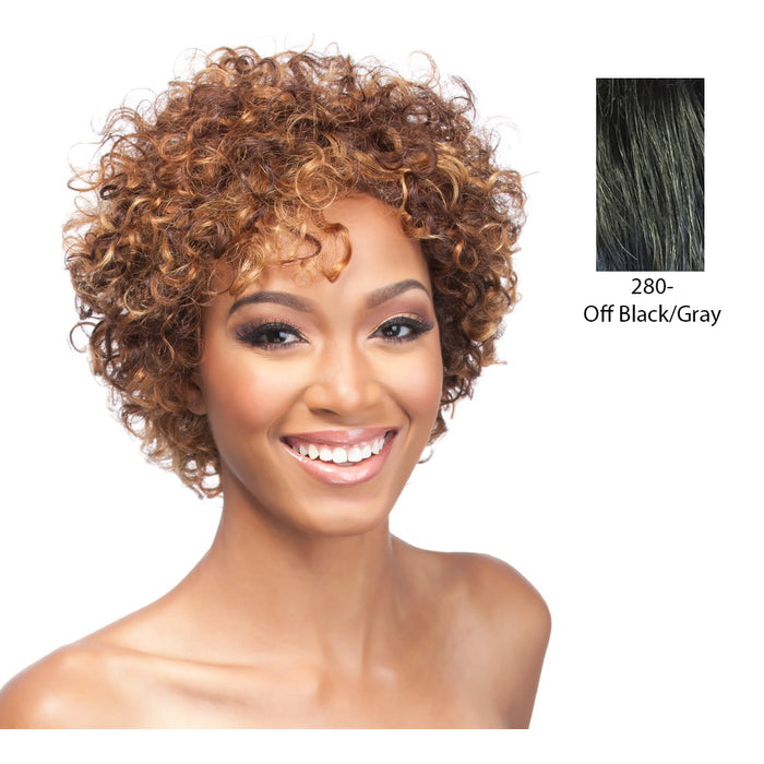 Weave Human Hair Wig,Off Black With 15 Percent Gray