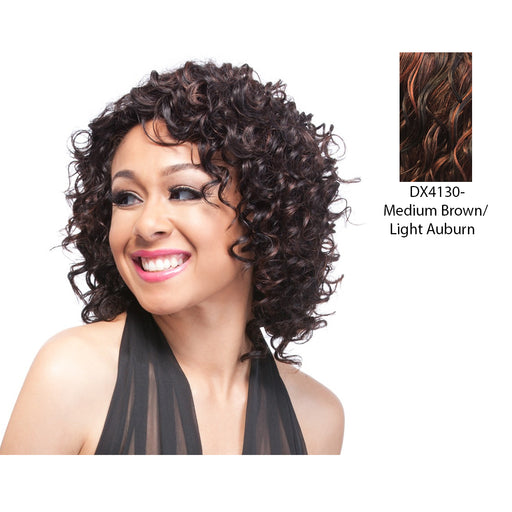 Human Hair Wig,Two Tone Frost Blend Of Medium Brown And Light Auburn With Medium Brown Bottom