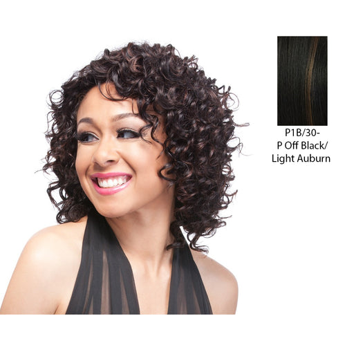 Human Hair Wig,Mix Off Black/Light Auburn