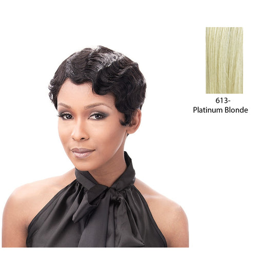 100 Percent Human Hair Wig Finger Roll,Platinum Blonde
