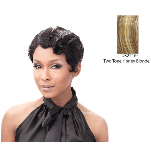 100 Percent Human Hair Wig Finger Roll,Two Tone Frost Blend Of Strawberry Blonde Layer Over With Honey Blonde Bottom