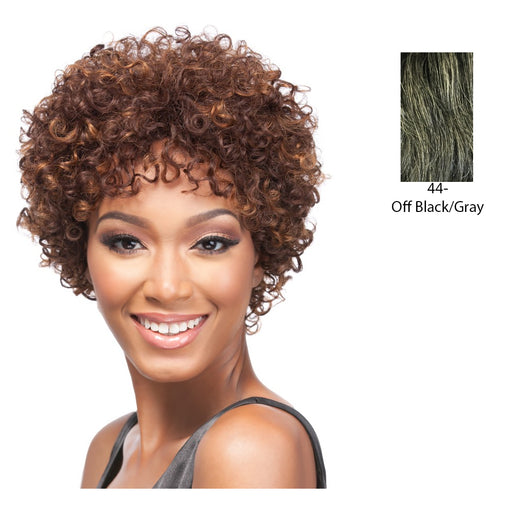 Human Hair Wig - HH Franciel,Off Black With 50 Percent Gray