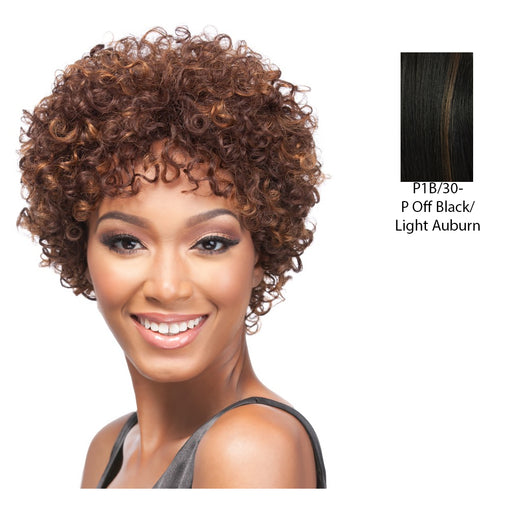 Human Hair Wig - HH Franciel,Mix Off Black/Light Auburn