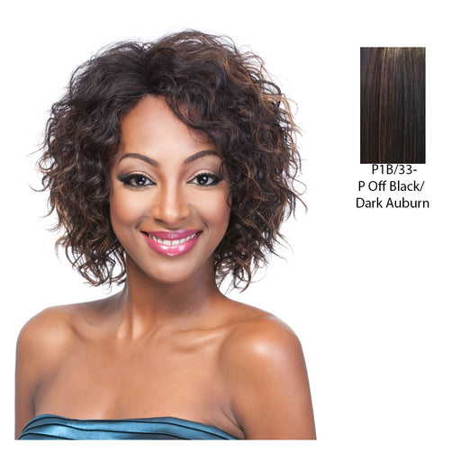 Cap Weave Human Hair Wig HH Freya,Off Black/ Aurburn