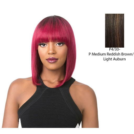 Cap Weave. Wig HH Galaxy,Medium Brown Base With Light Auburn Highlights