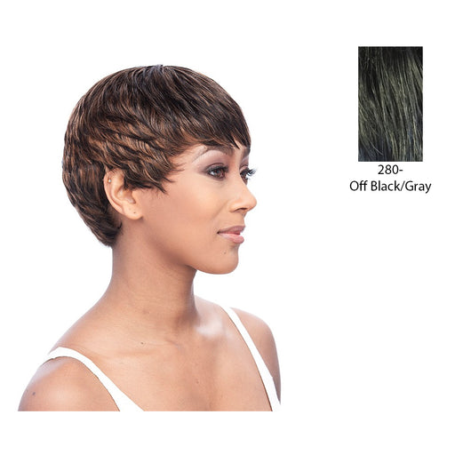 Human Hair Wig Is An Indian Tara Wig,Off Black With 15 Percent Gray