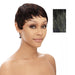 Molly Wig 100 Percent Human Hair Pixie Short ,Off Black With 15 Percent Gray