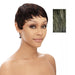Molly Wig 100 Percent Human Hair Pixie Short ,Off Black With 50 Percent Gray