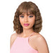 100% Brazilian Natural Blue Human Hair Wig,Streaked blend of medium brown, strawberry blonde, and light auburn