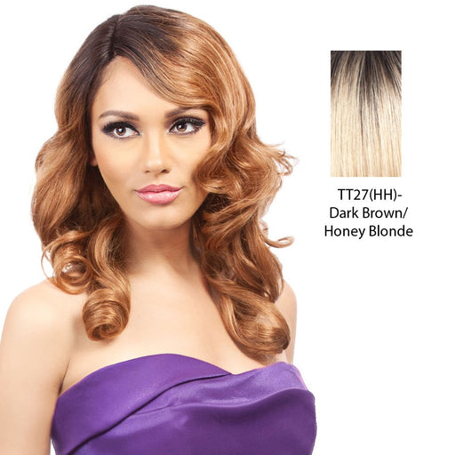 Salon Remi Natural Human Hair Wig,Dark brown roots with strawberry blonde