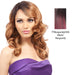 Salon Remi Natural Human Hair Wig,Black roots with burgundy