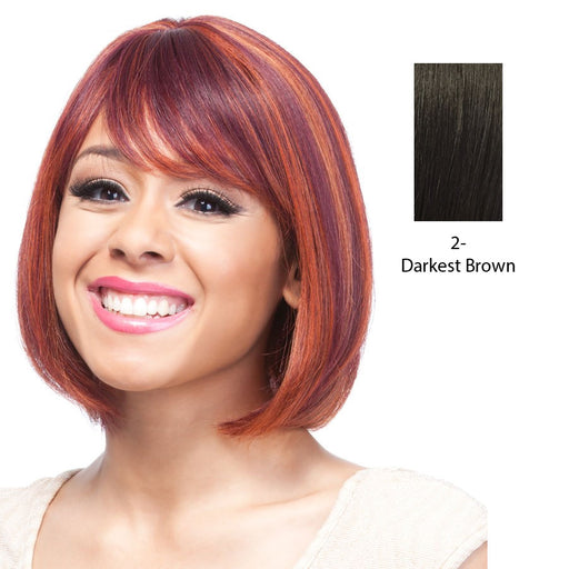 100% Human Hair Wig Human Hair Nia,Darkest brown